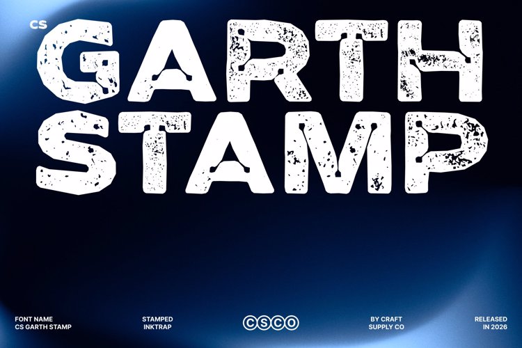 Preview of CS Garth Stamp Font