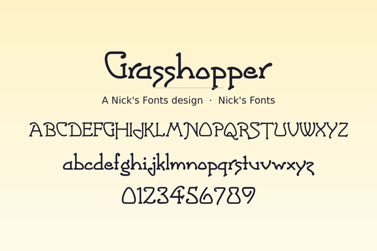 Preview of Grasshopper Font
