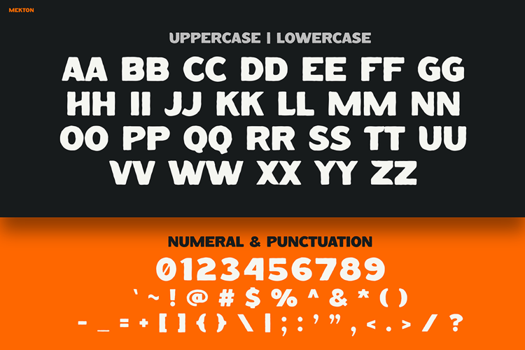 Preview of MEKTON Font