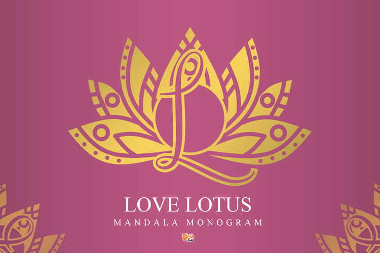 Love Lotus Mandala Monogram Font
