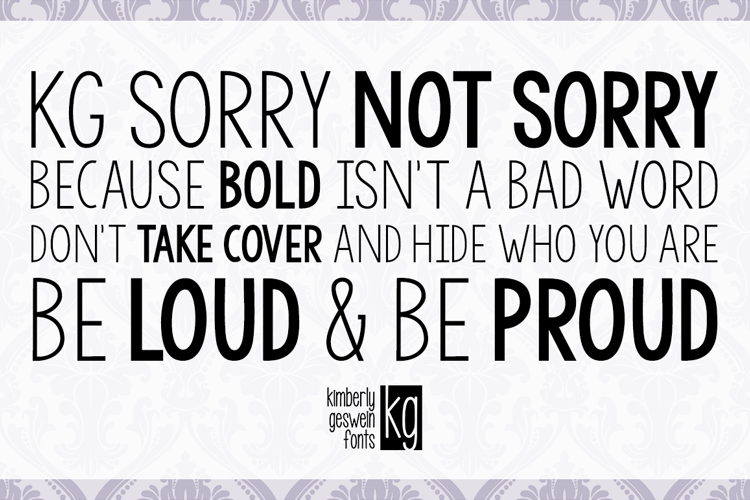 KG Sorry Not Sorry Font