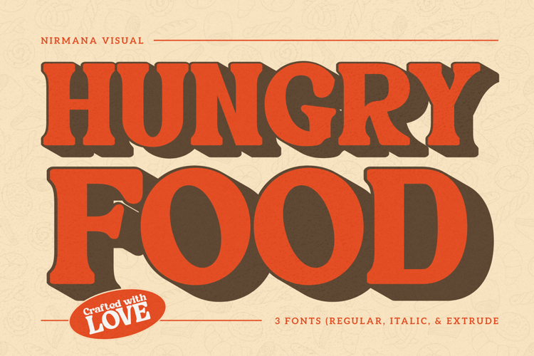 Preview of Hungry Food Font