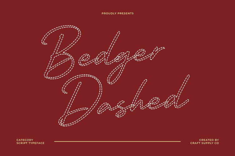 Preview of Bedger Dashed Font