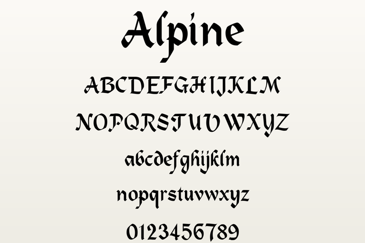 Preview of Alpine Font