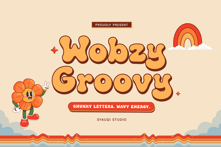 Preview of Wobzy Groovy Font