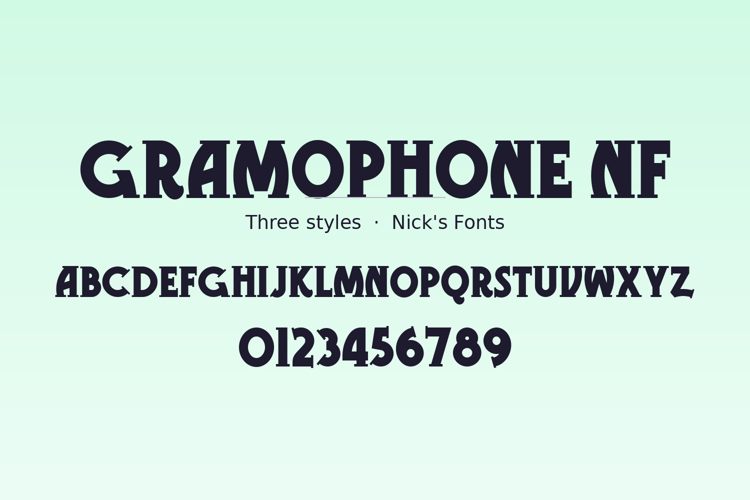 Preview of Gramophone NF Font