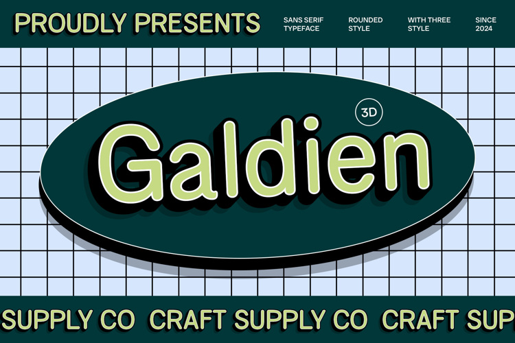 Galdien Rounded 3D Font