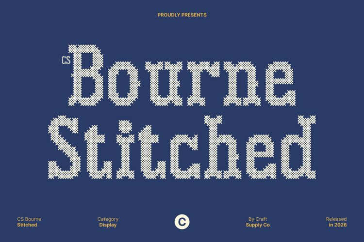 Preview of CS Bourne Stitched Font