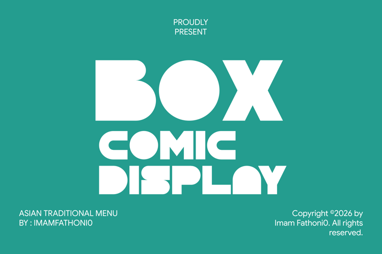 Preview of BOX Comic Display Font