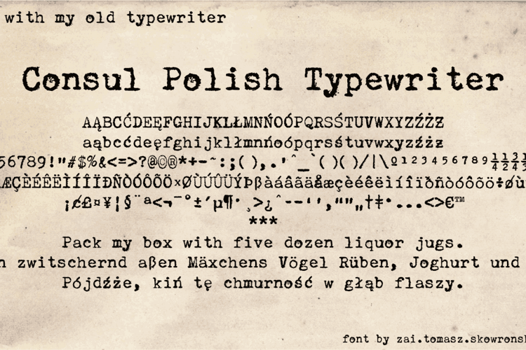 Consul Polish Typewriter Font