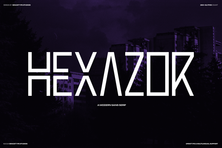 Preview of Hexazor Font