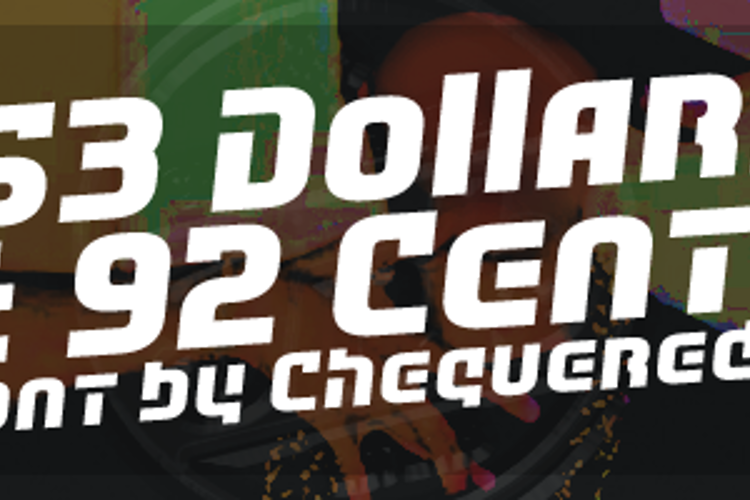 53 Dollars And 92 Cents Font