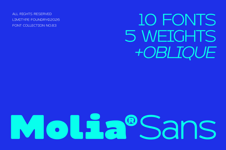 Preview of Molia - Sans Serif Font