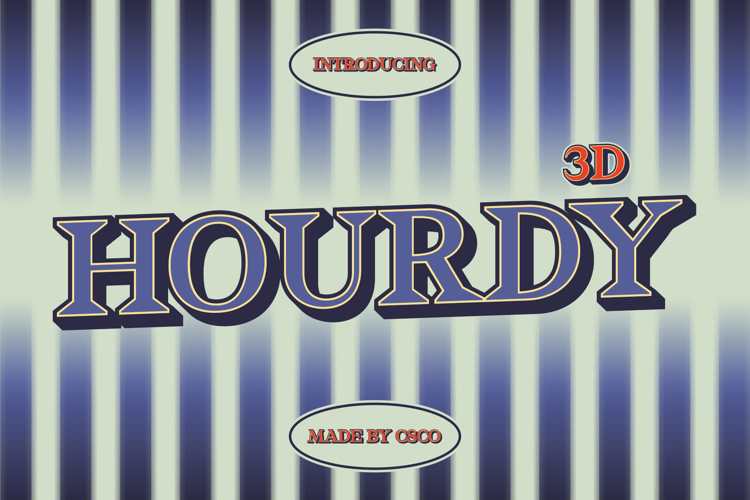 Hourdy 3D Font