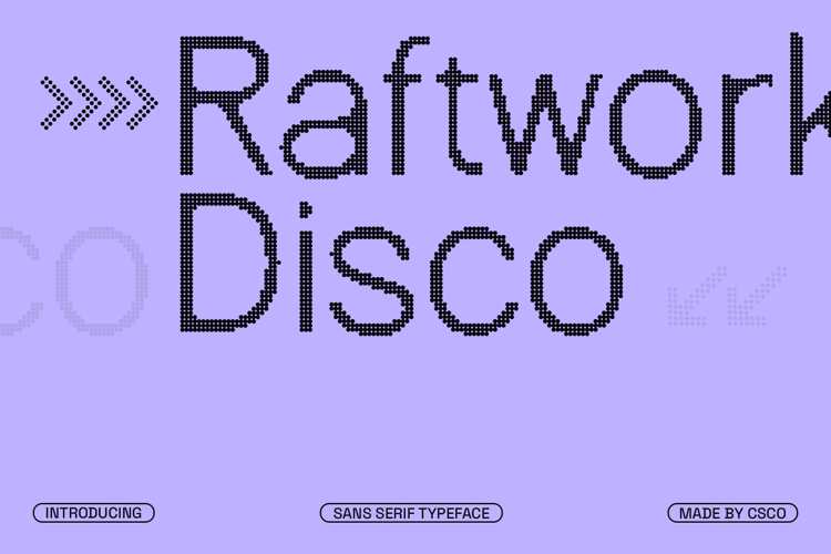 Preview of Raftwork Disco Font