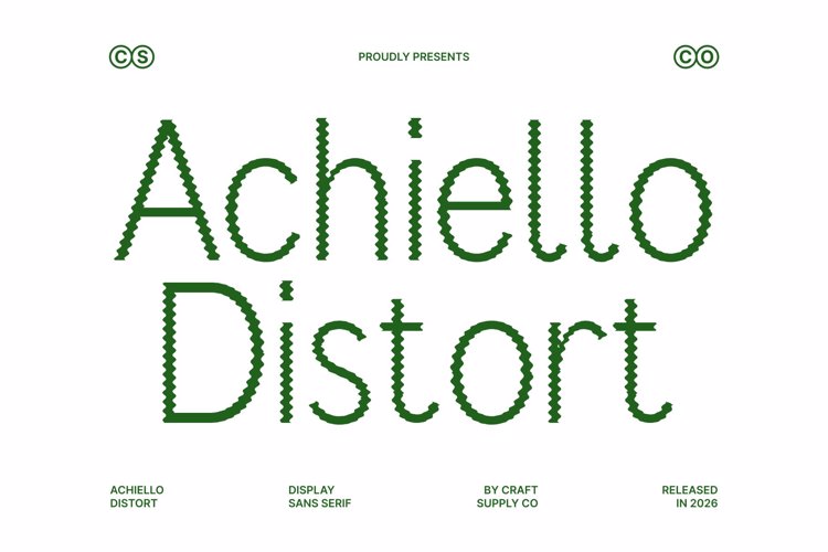Preview of Achiello Distort Font