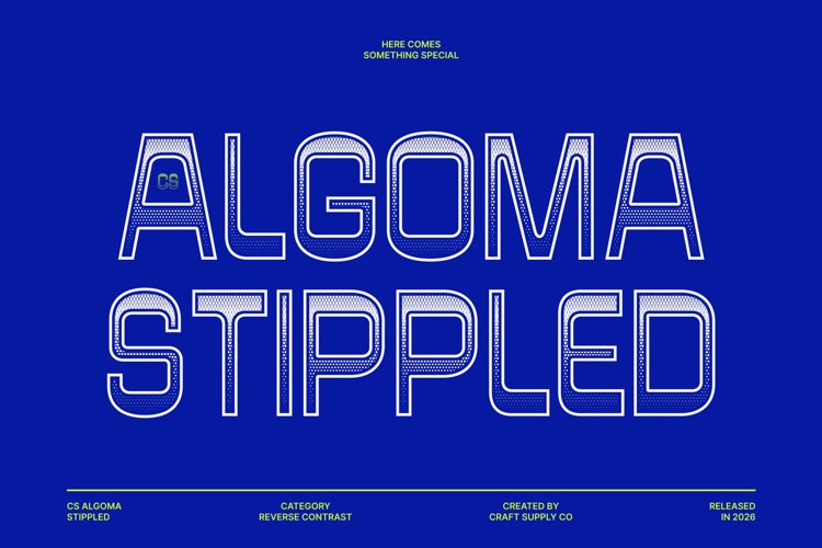 Preview of CS Algoma Stippled Font