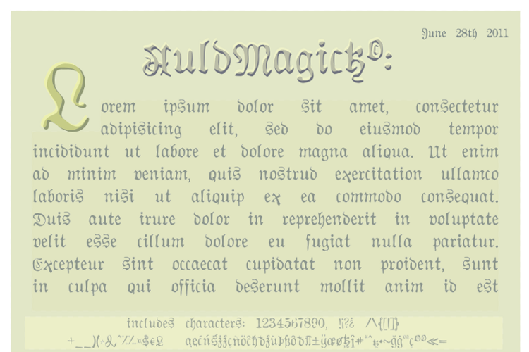AuldMagick Font