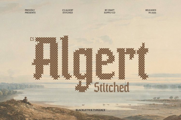 Preview of CS Algert Stitched Font