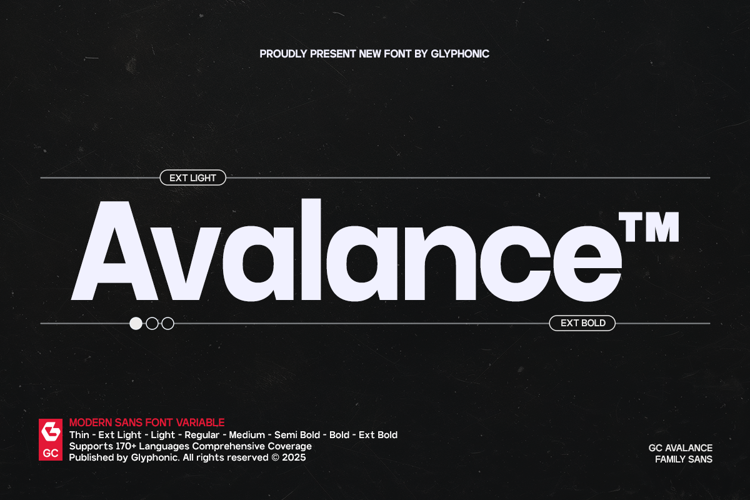 Preview of GC Avalance Font