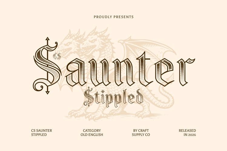 Preview of CS Saunter Stippled Font