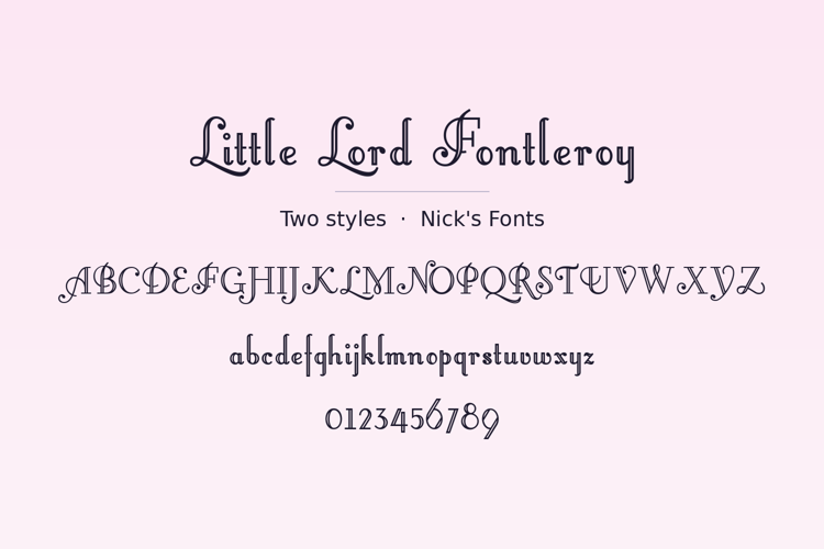 Preview of Little Lord Fontleroy Font