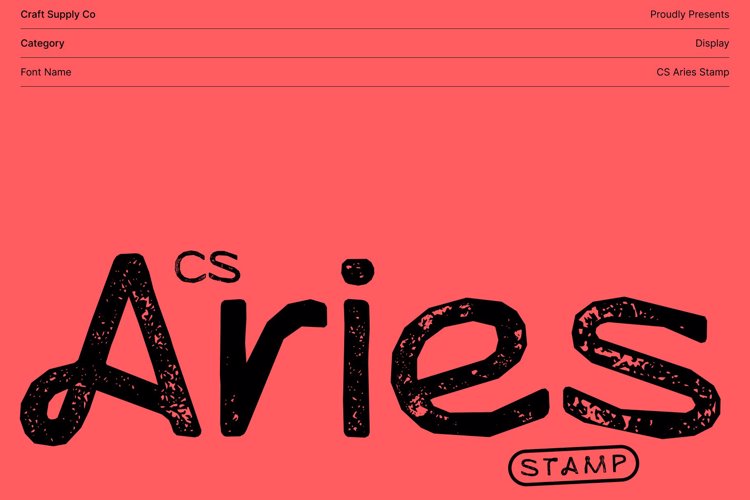 Preview of CS Aries Stamp Font