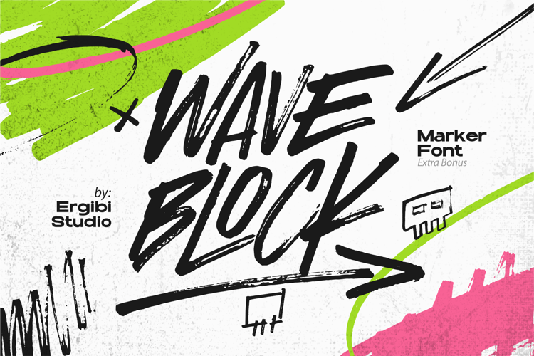 Preview of WAVE BLOCK Font