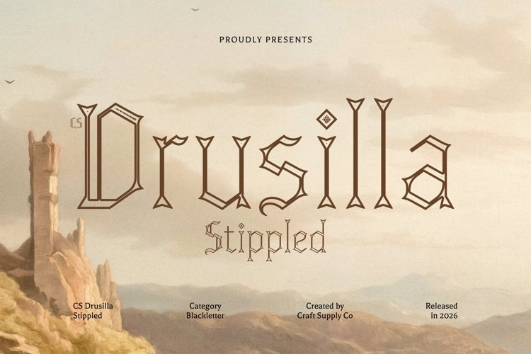 Preview of CS Drusilla Stippled Font