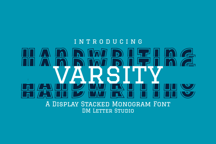 Handwriting Varsity Stacked Mon Font