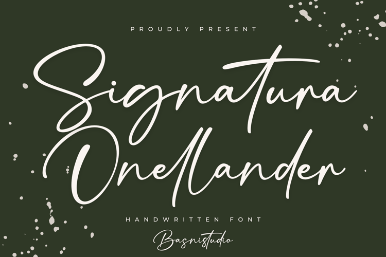 Preview of Signatura Onellander Font