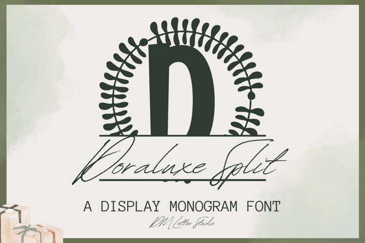 Preview of Doraluxe Split Monogram Font