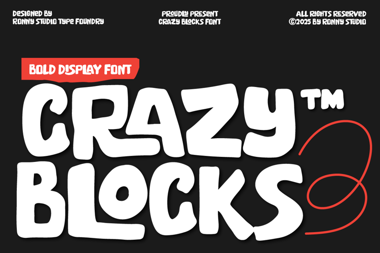 Preview of Crazy Blocks Font
