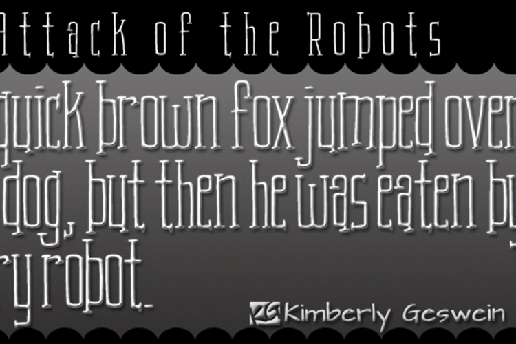 KG Attack of the Robots Font