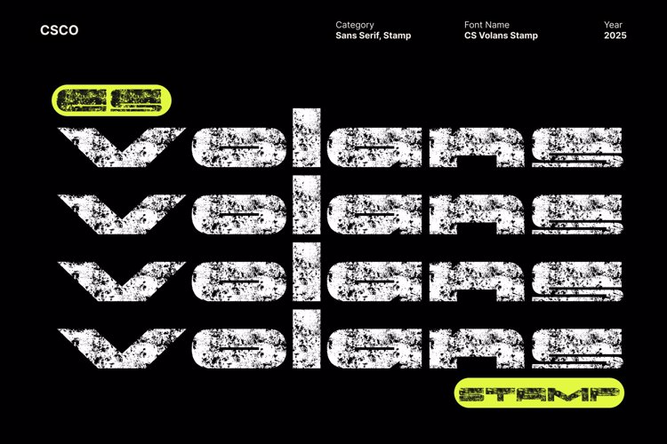 Preview of CS Volans Stamp Font