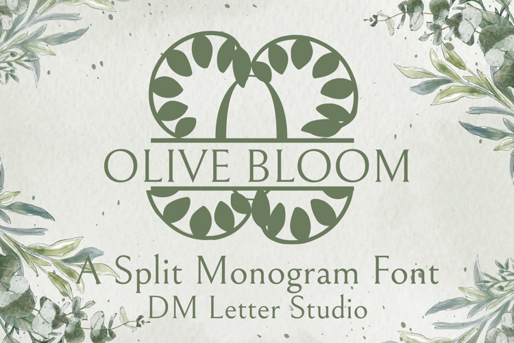 Preview of Olive Bloom Split Monogram Font
