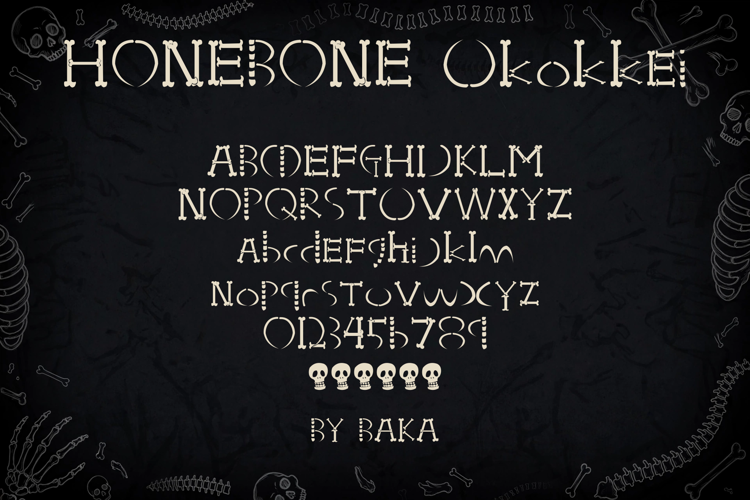Preview of HONEBONE Ukokkei Font