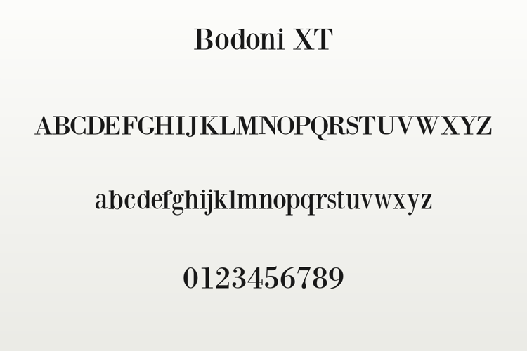 Preview of Bodoni XT Font