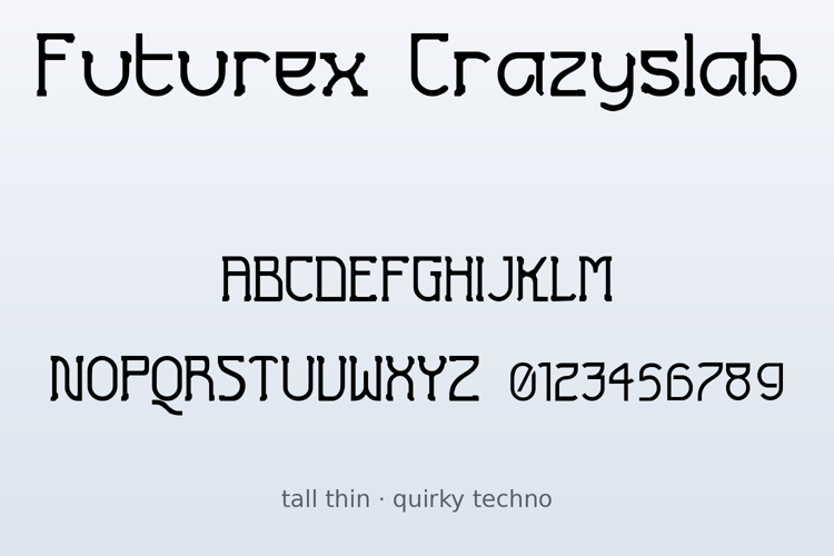 Preview of Futurex Crazyslab Font