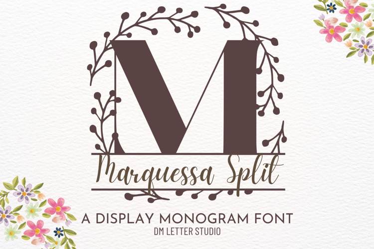 Preview of Marquessa Split Monogram Font