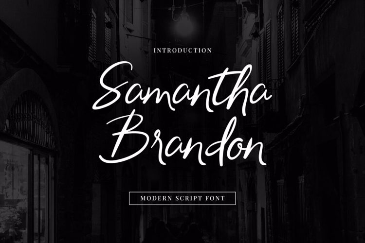Preview of Samantha Brandon Aesthetic Calligraphy Font