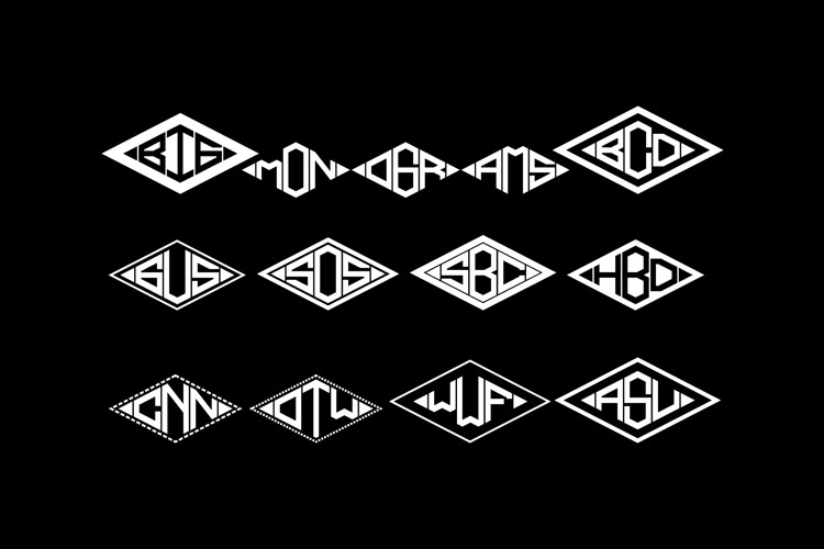 ABC - Width - Diamond - Monogram Font