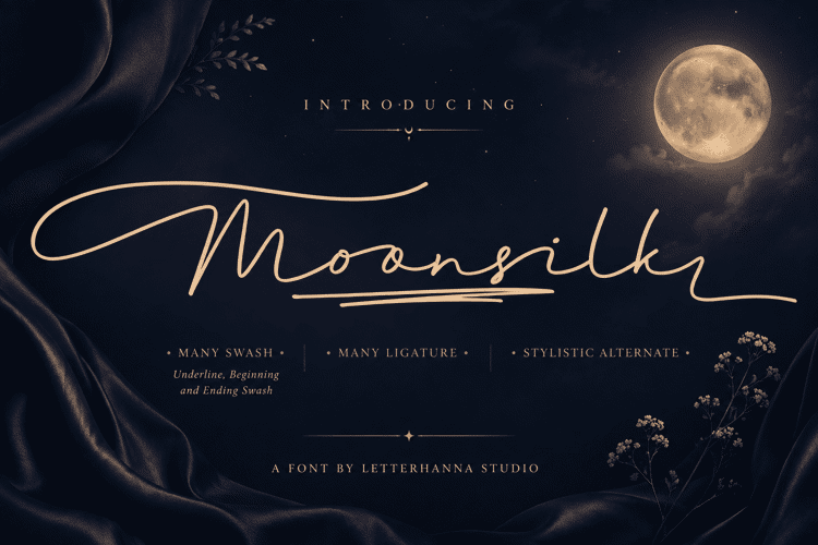 Preview of Moonsilk Font