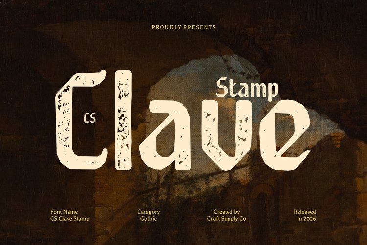 Preview of CS Clave Stamp Font