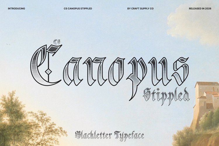 Preview of CS Canopus Stippled Font