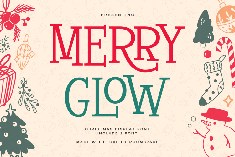 Preview of Merry Glow Font