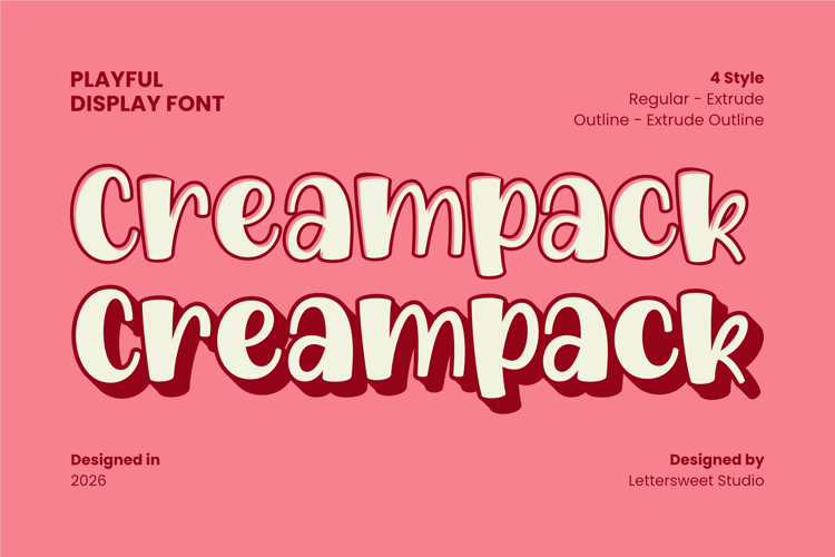 Preview of Creampack Font