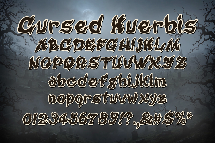 Preview of Cursed Kuerbis Font