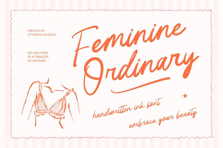 Preview of Feminine Ordinary VERSION Font
