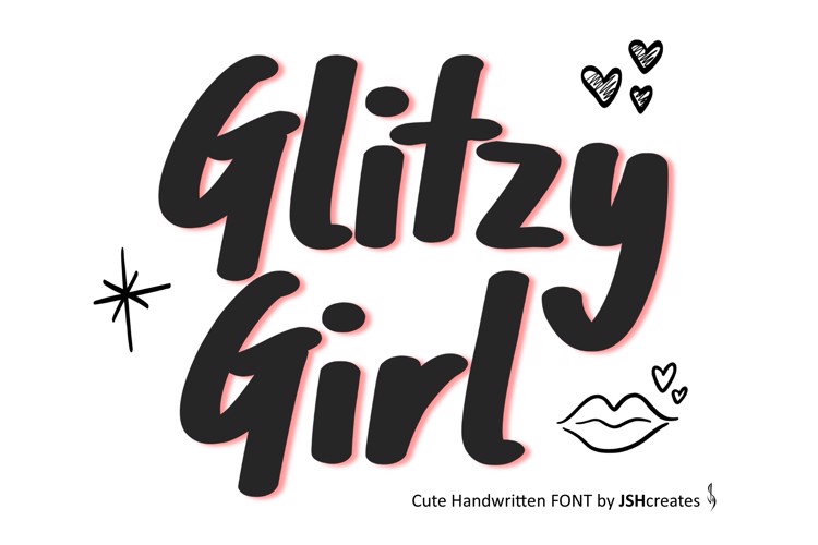 Preview of Glitzy Girl Font